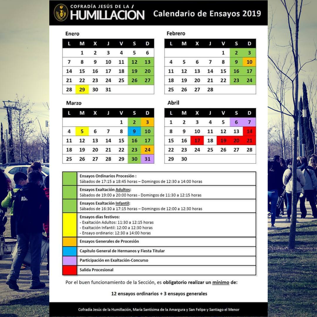 Calendario de Ensayos Calendario de Ensayos